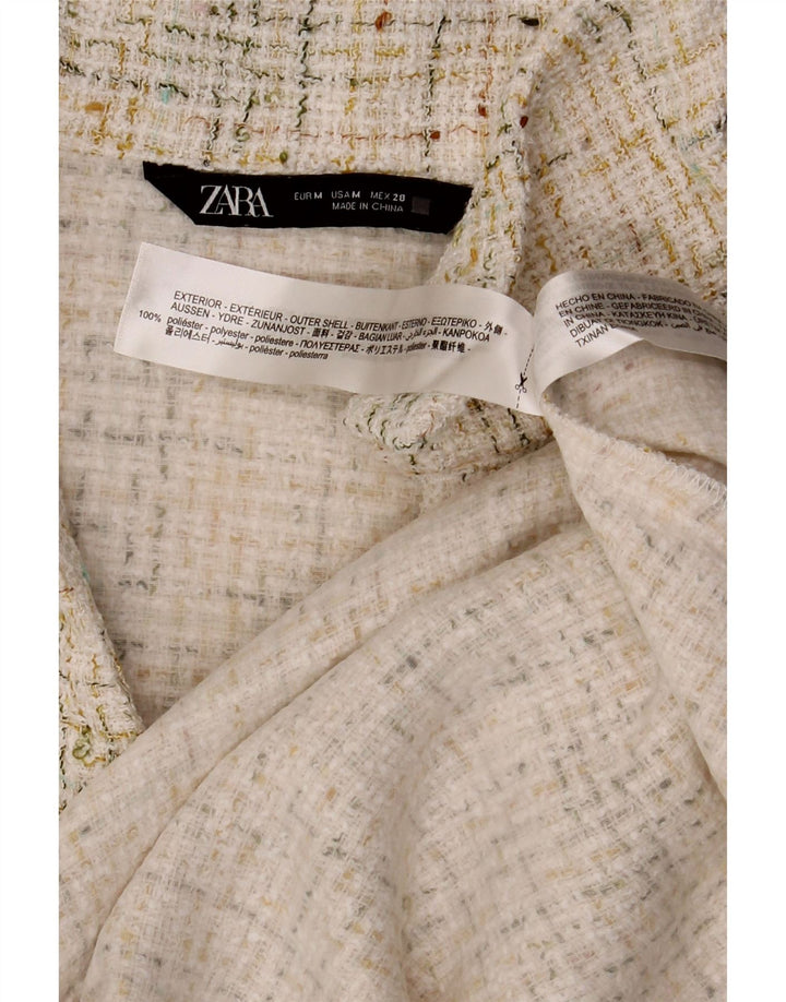 Ärmelloses Damen-Poloshirt von Zara, Gr. 14, mittelgrau, geflecktes Polyester