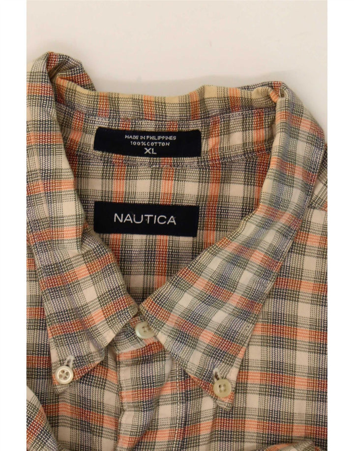 Nautica Herrenhemd XL, mehrfarbig, kariert, Baumwolle