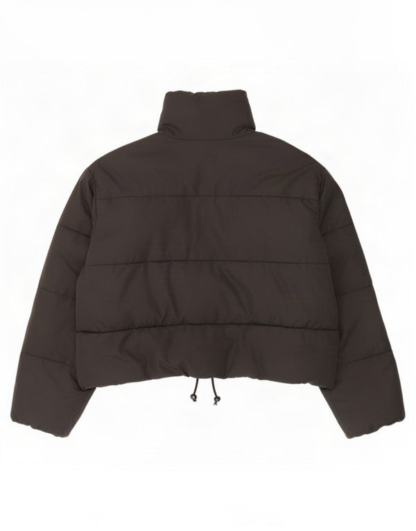 Zara Damen Übergroße wattierte Jacke UK 10 Small Schwarz Polyester