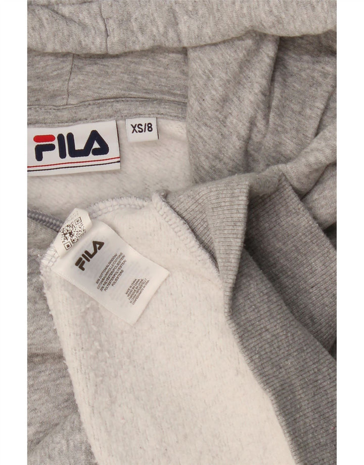 Fila Damen Übergroßer Kapuzenpullover UK 6 XS Graue Baumwolle
