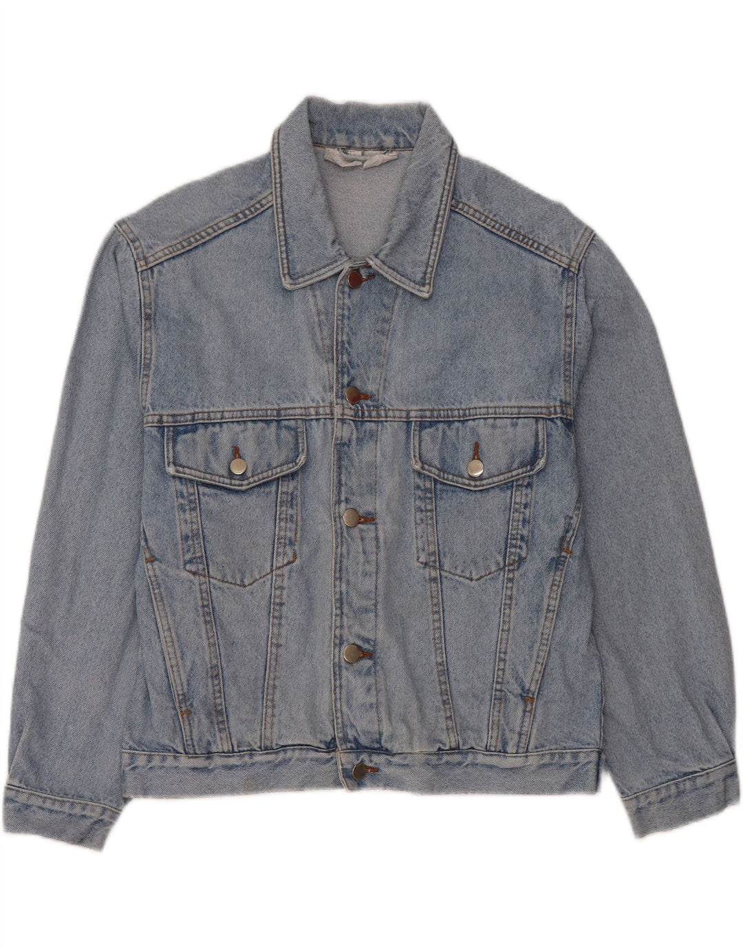 VINTAGE Herren-Jeansjacke mit Grafik, UK 36/38, kleine blaue Baumwolle