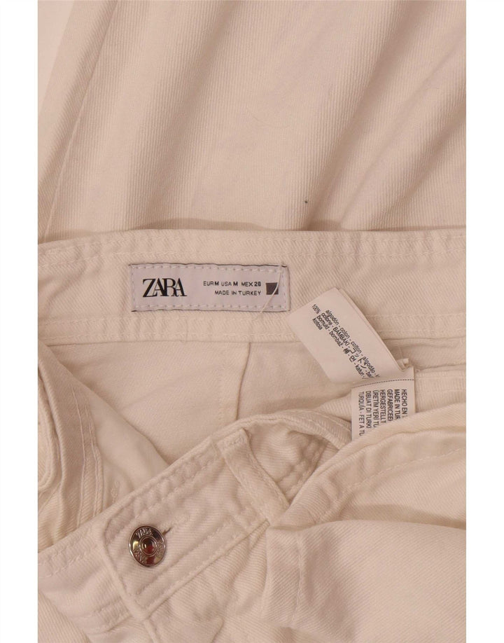 Zara Damen Midi-Jeansrock Medium W28 Weiße Baumwolle