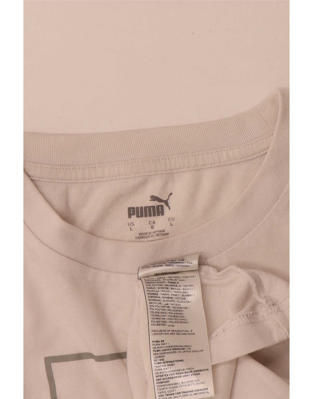 Puma Herren-T-Shirt mit Grafik, groß, aus weißer Baumwolle