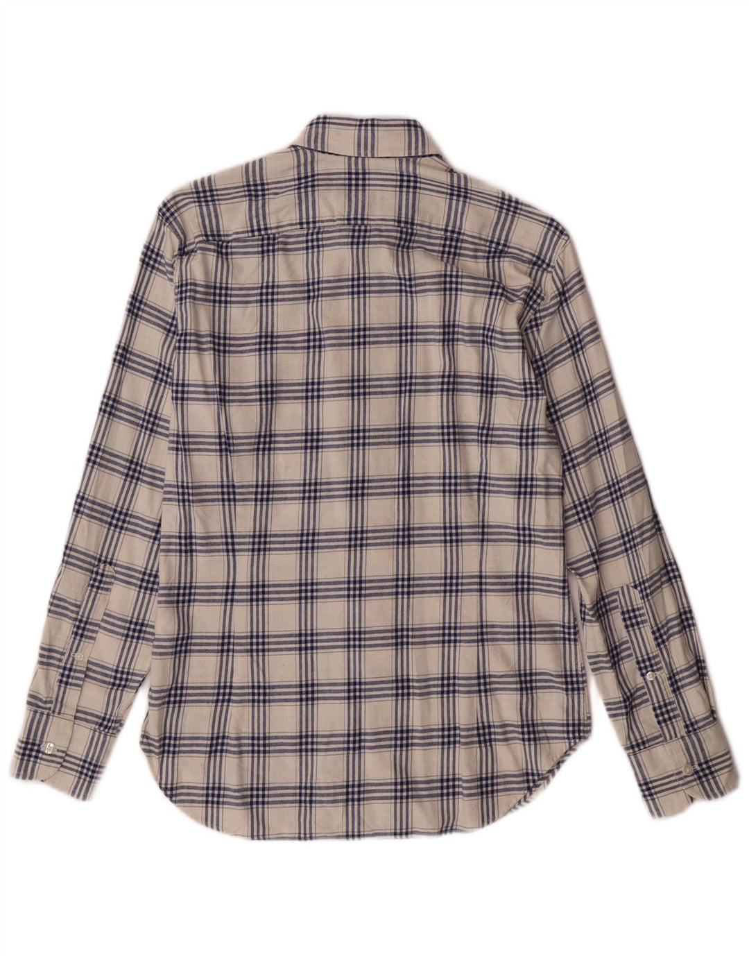 BONOBOS Herren-Flanellhemd mit maßgeschneiderter Passform, klein, weiß kariert, Baumwolle