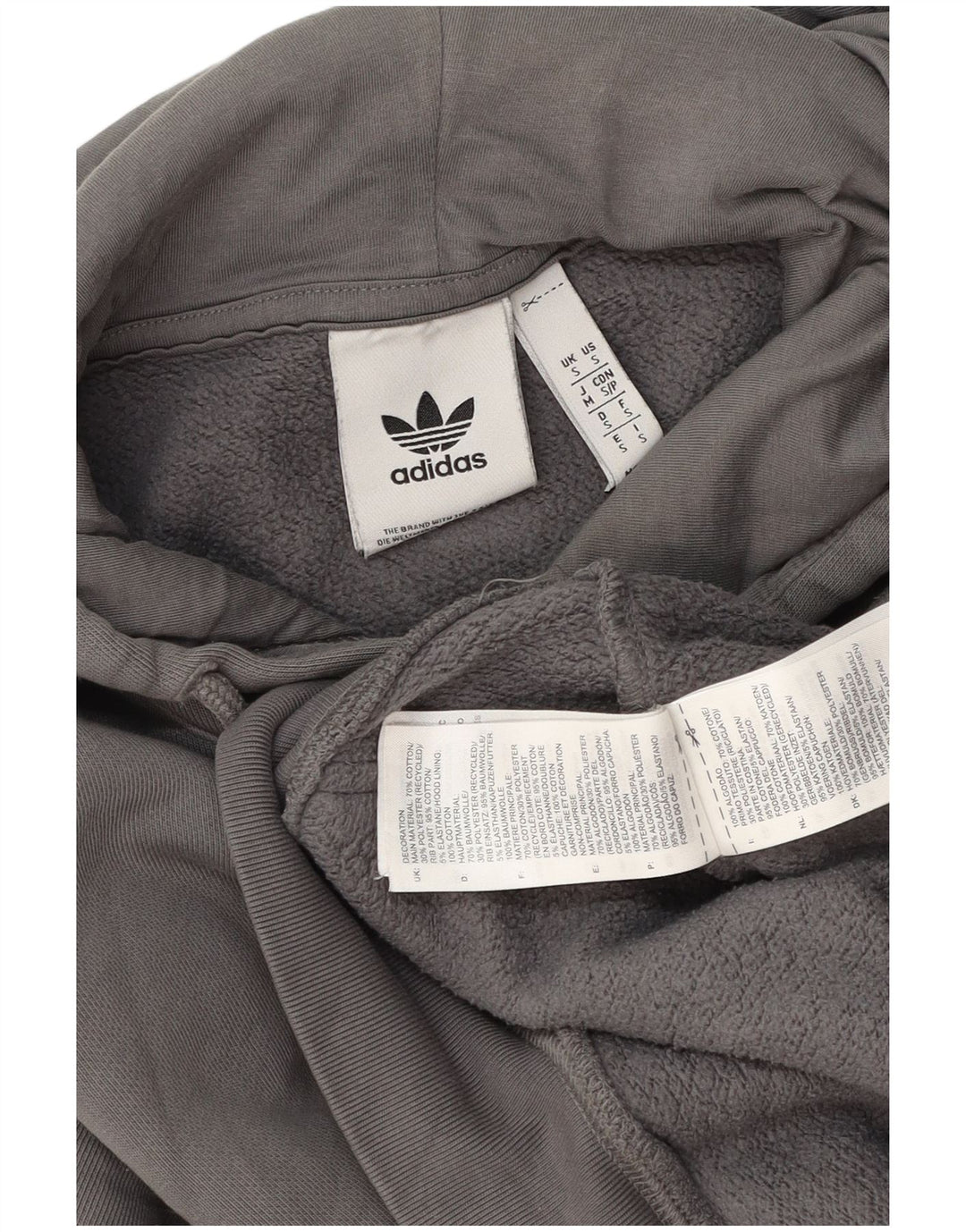 Adidas Herren Kapuzenpullover, Größe S, Grau, Baumwolle