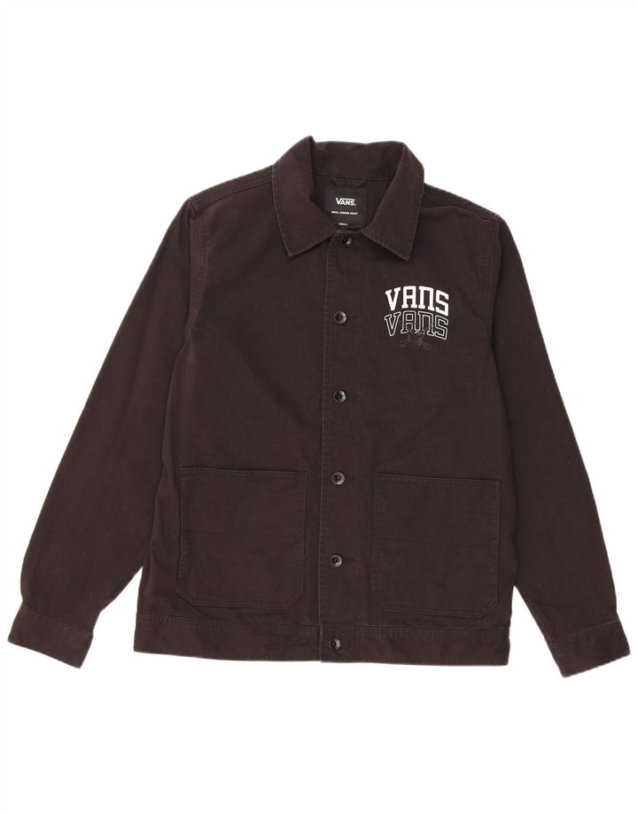 Vans Herren-Jeansjacke mit Grafik, UK 36, Größe S, schwarze Baumwolle