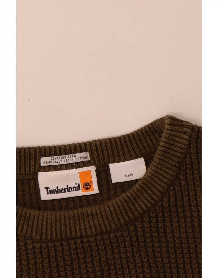 Timberland Herren-Pullover mit Rundhalsausschnitt, groß, Khaki, Baumwolle