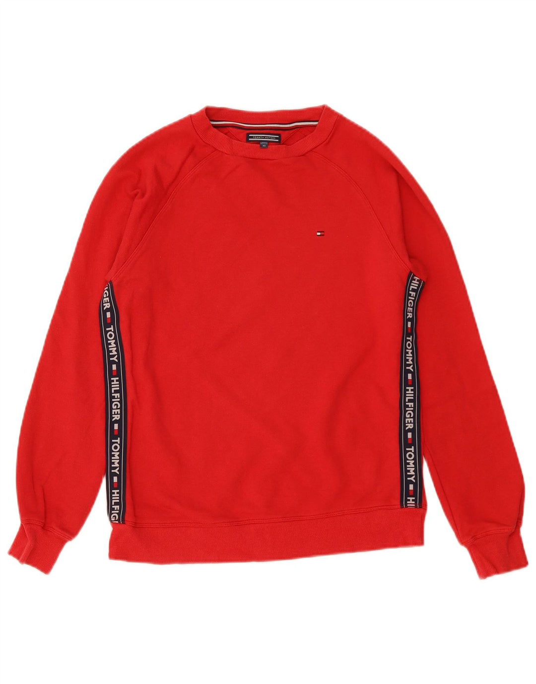 TOMMY HILFIGER Herren Grafik-Sweatshirt-Pullover XS Rot Colourblock Baumwolle