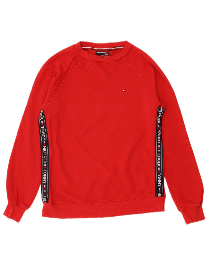 TOMMY HILFIGER Herren Grafik-Sweatshirt-Pullover XS Rot Colourblock Baumwolle