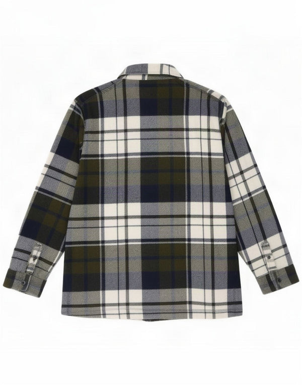 Benetton Flanellhemd für Jungen, 10–11 Jahre, XL, grün kariert, Acryl