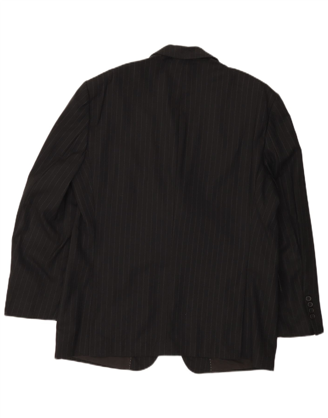 PIERRE CARDIN Herren 2-Knopf-Blazerjacke UK 38 Mittelschwarzer Nadelstreifen