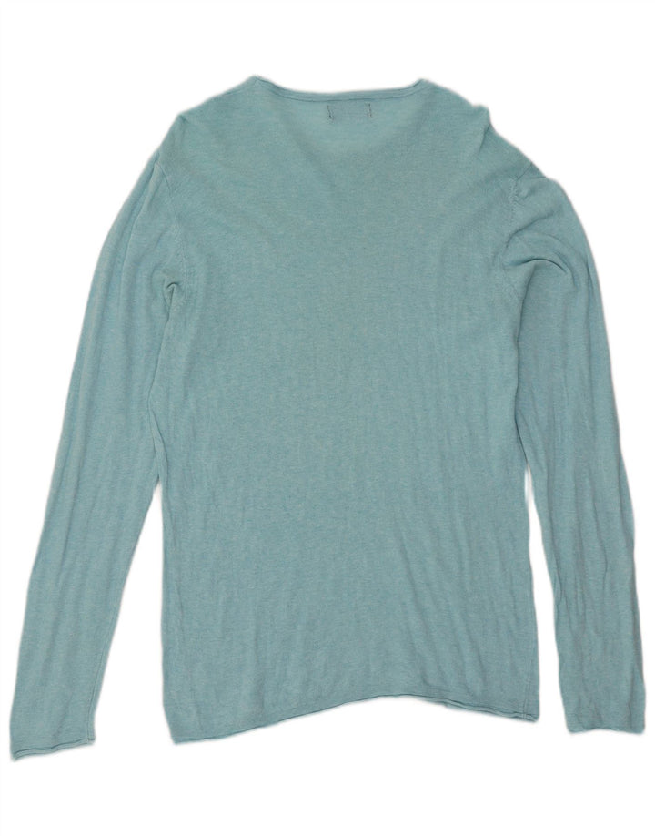Zara Herren-Pullover mit Rundhalsausschnitt, Größe L, Blau
