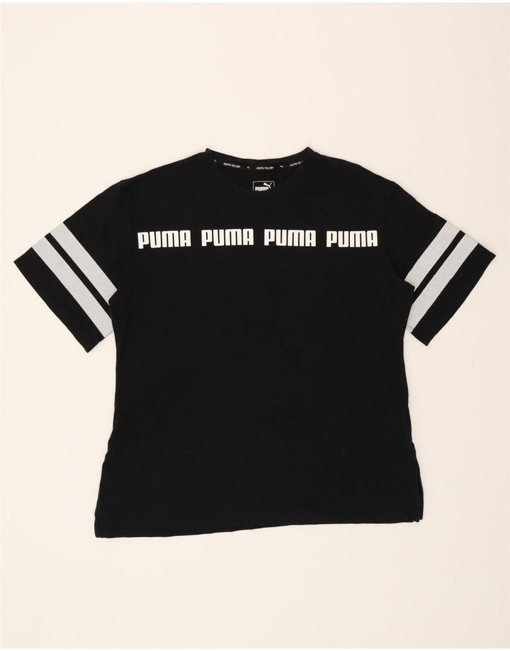 PUMA Womens Graphic T-Shirt Top UK 14 Large  Black Polyester Vintage Puma and Second-Hand Puma from Messina Hembry 