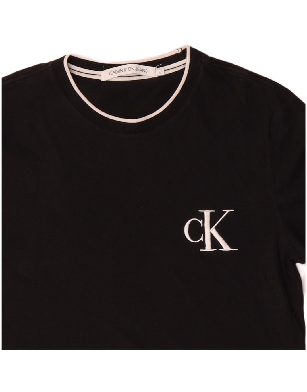 CALVIN KLEIN JEANS Herren T-Shirt Top Small Schwarz Baumwolle