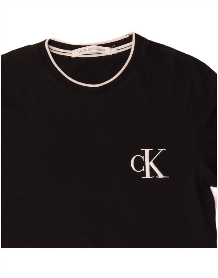 CALVIN KLEIN JEANS Herren T-Shirt Top Small Schwarz Baumwolle