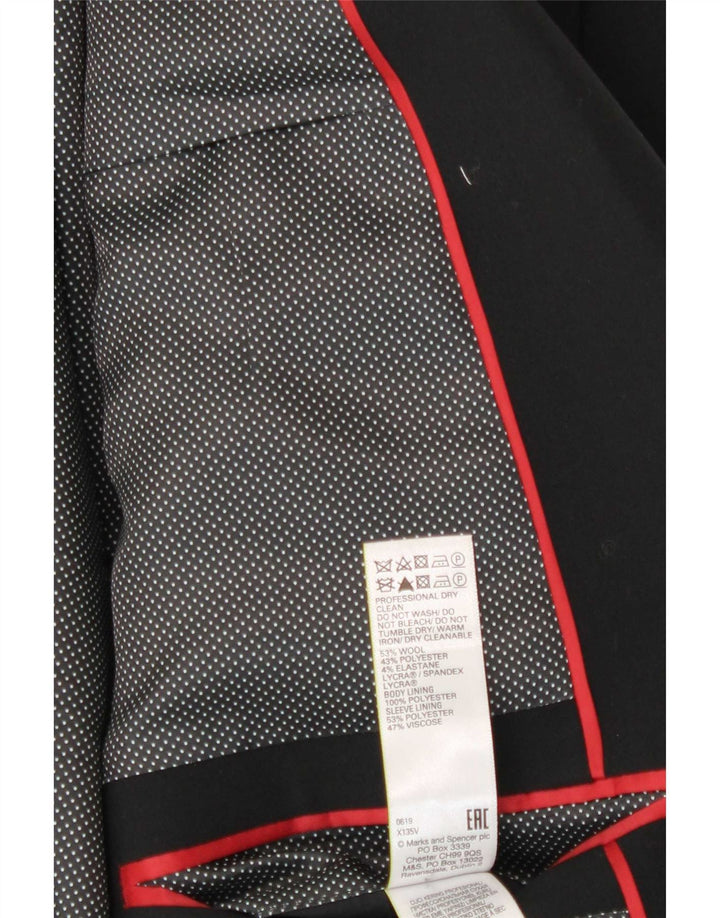 Marks & Spencer Herren-Blazer mit 2 Knöpfen, UK 48, 2XL, schwarze Wolle