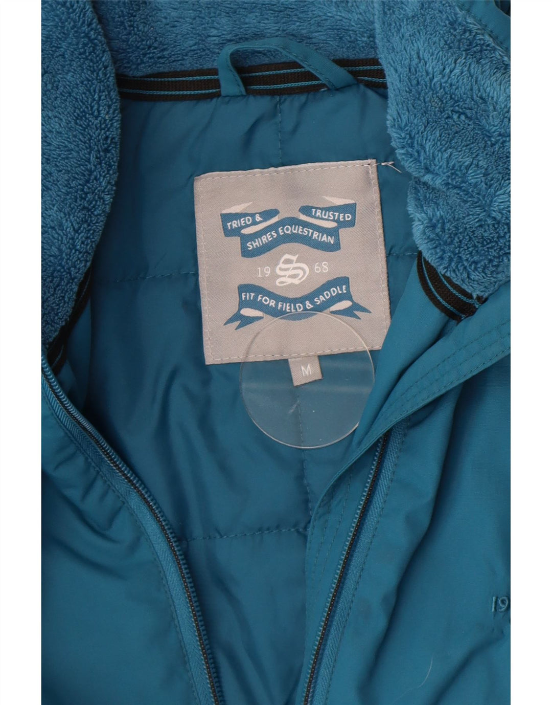 Vintage Damen Windjacke UK 14 Mittelblaues Nylon