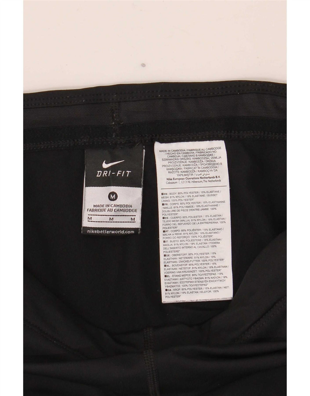 Nike Damen Leggings UK 14 Medium Schwarz Polyester Sport