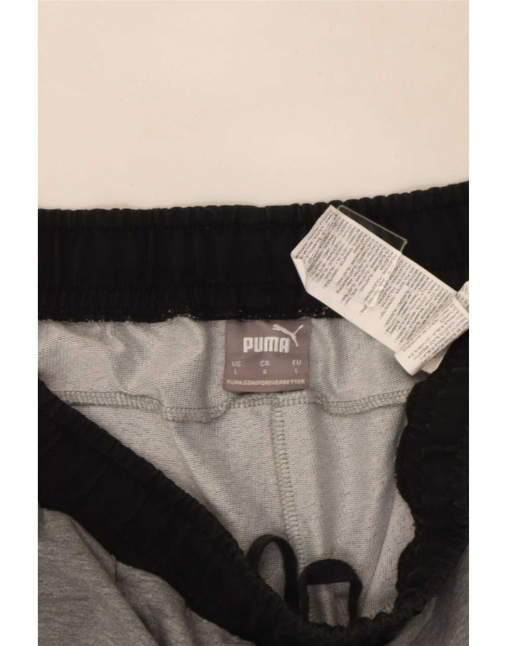 Puma Herren-Sportshorts, groß, graue Colourblock-Baumwolle