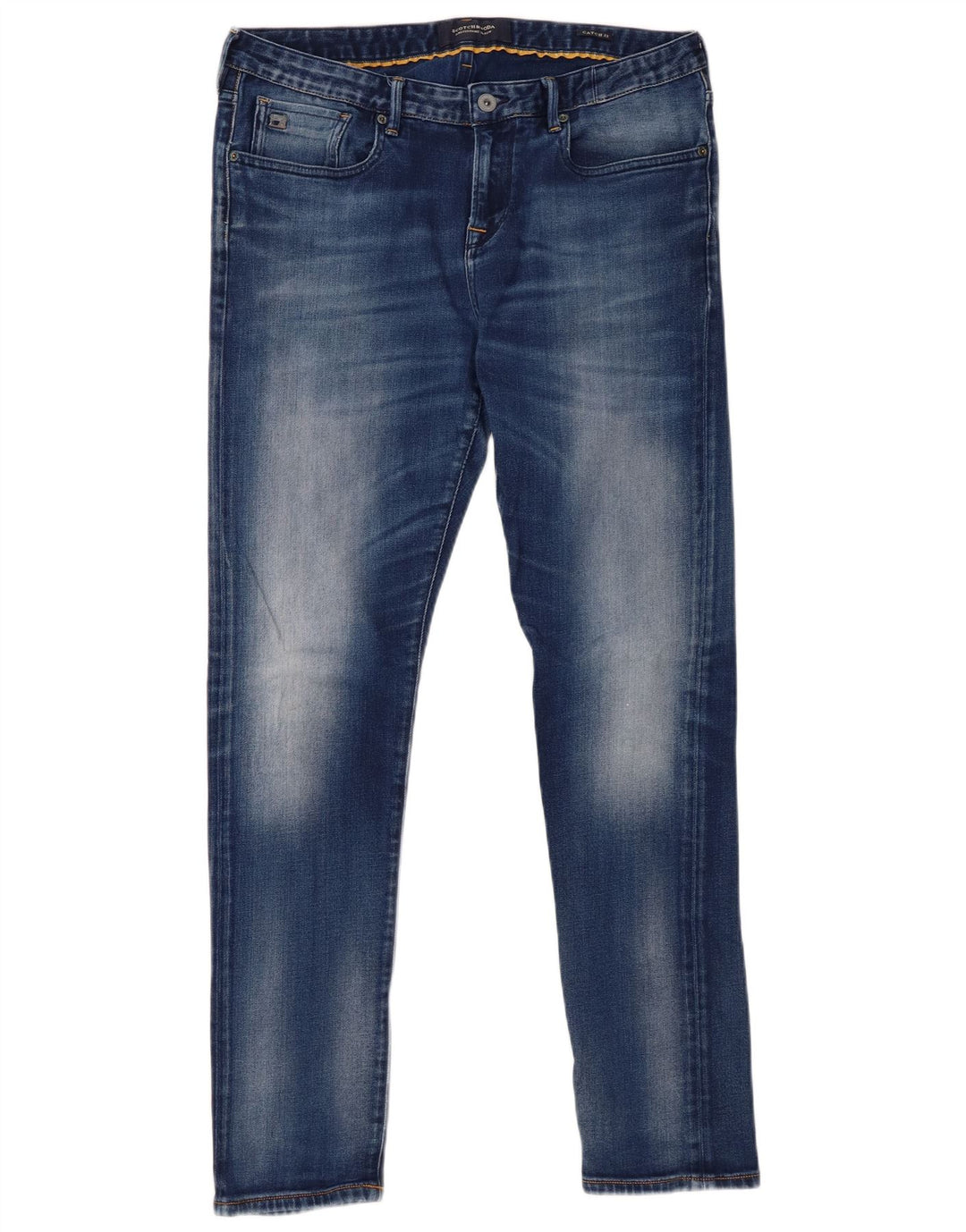 Scotch & Soda Herren Straight Jeans W32 L32 Blaue Baumwolle