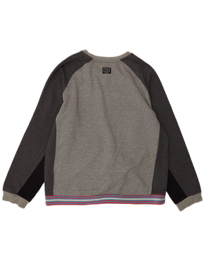 NIKE Mens Loose Fit Sweatshirt Jumper Small Grey Colourblock Cotton