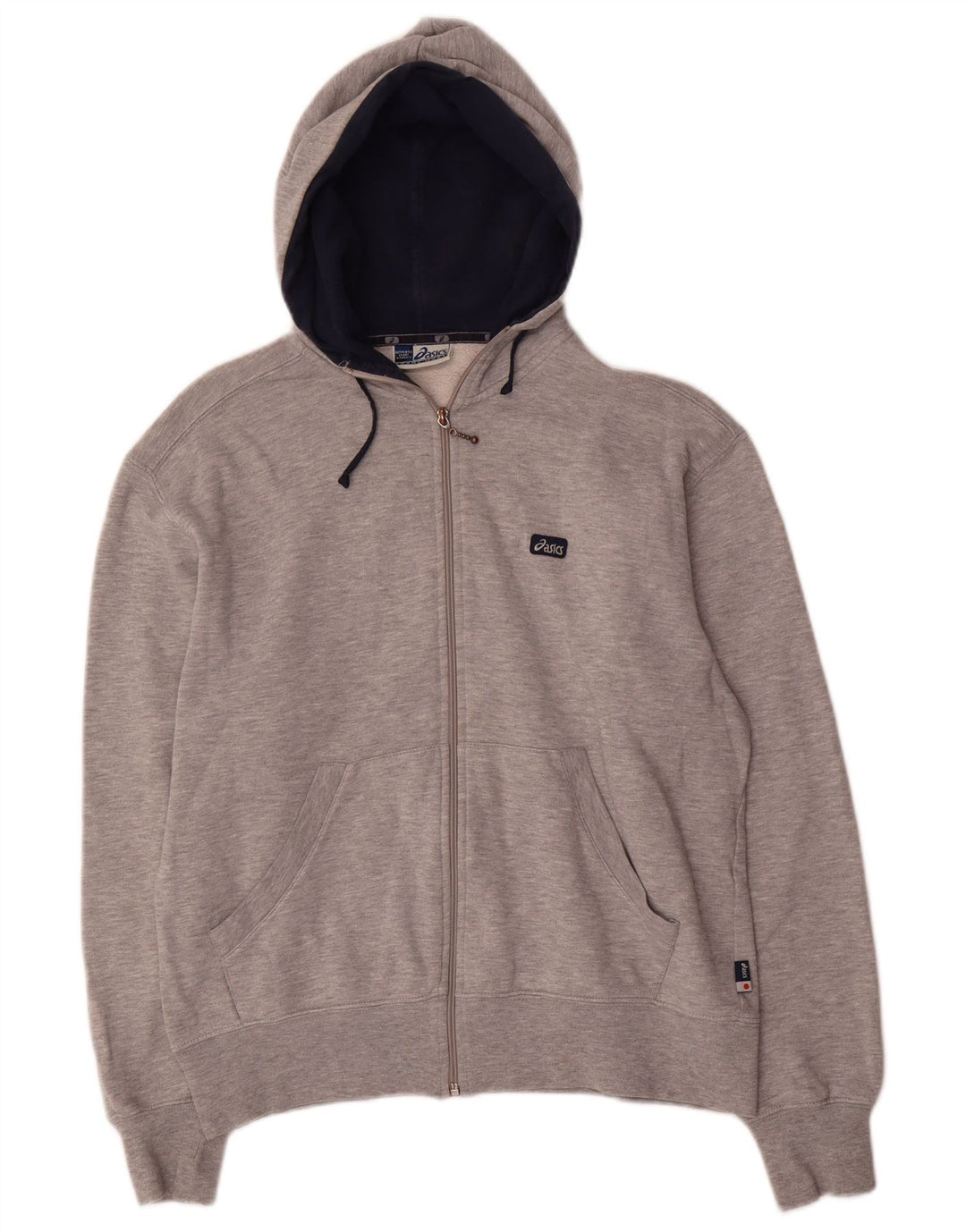Asics Herren-Kapuzenpullover mit Reißverschluss, klein, grau gefleckt