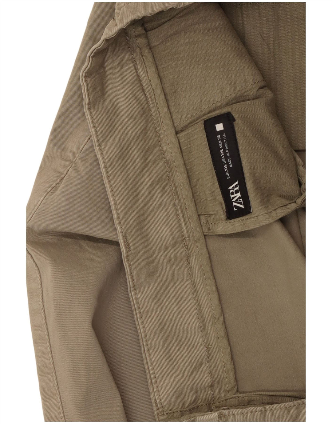 ZARA Herren Tapered Chinohose 2XL W36 L31 Beige Baumwolle