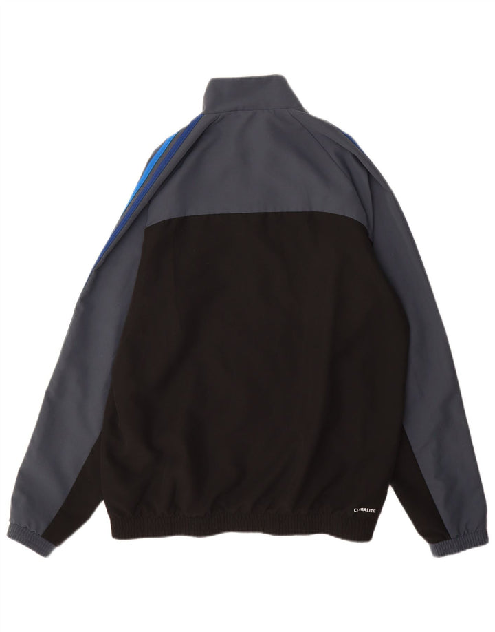 Adidas Herren Climalite Trainingsanzug Top Jacke UK 40/42 Mittelgrau Farbblock