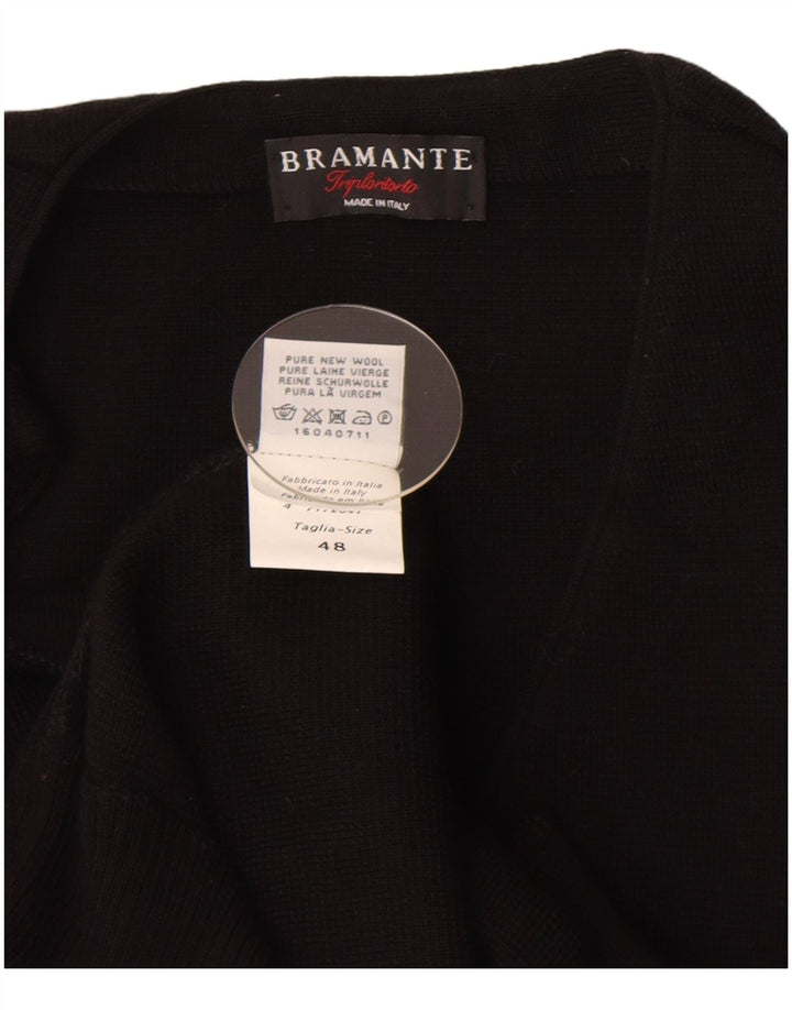 Bramante Herren-Strickjacke, ärmellos, Größe 48, mittelschwarze Schurwolle