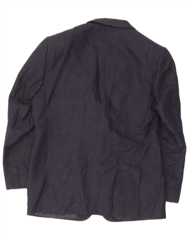 Valentino Herren 3-Knopf-Blazerjacke IT 54 2XL Marineblaues Leinen