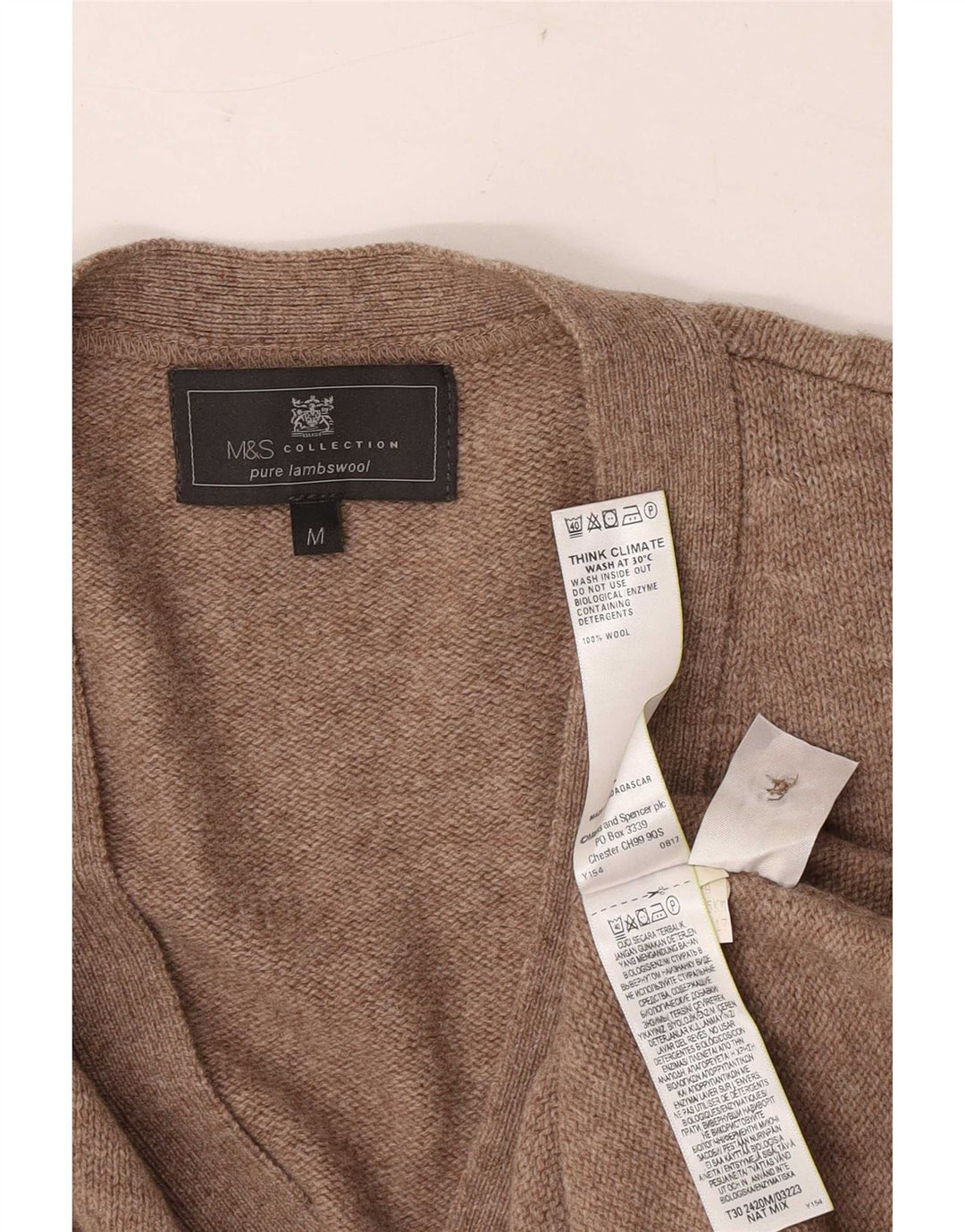 Marks & Spencer Herren-Strickjacke aus mittelbrauner Wolle