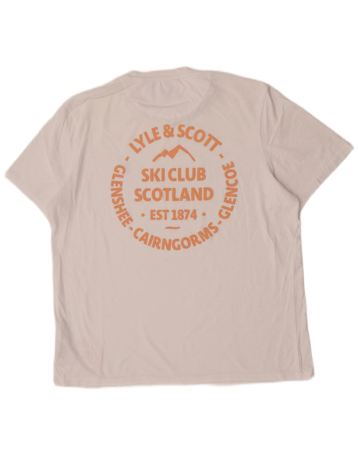 Lyle & Scott Herren-T-Shirt mit Grafik, 2XL, weiße Baumwolle