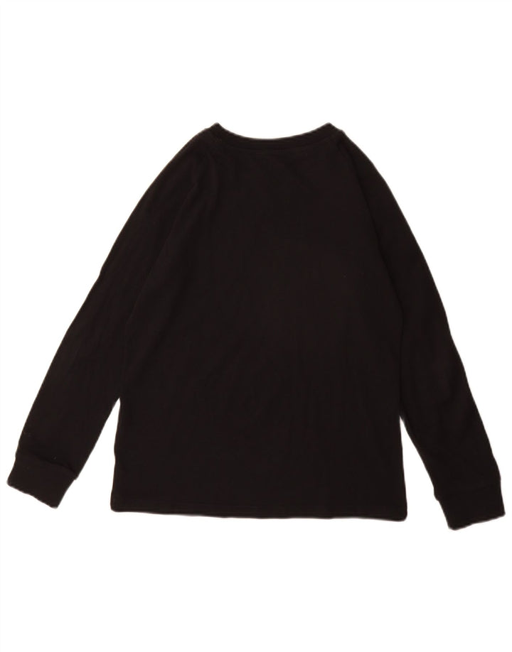 ADIDAS Mädchen Top Langarm 9-10 Jahre Schwarze Baumwolle