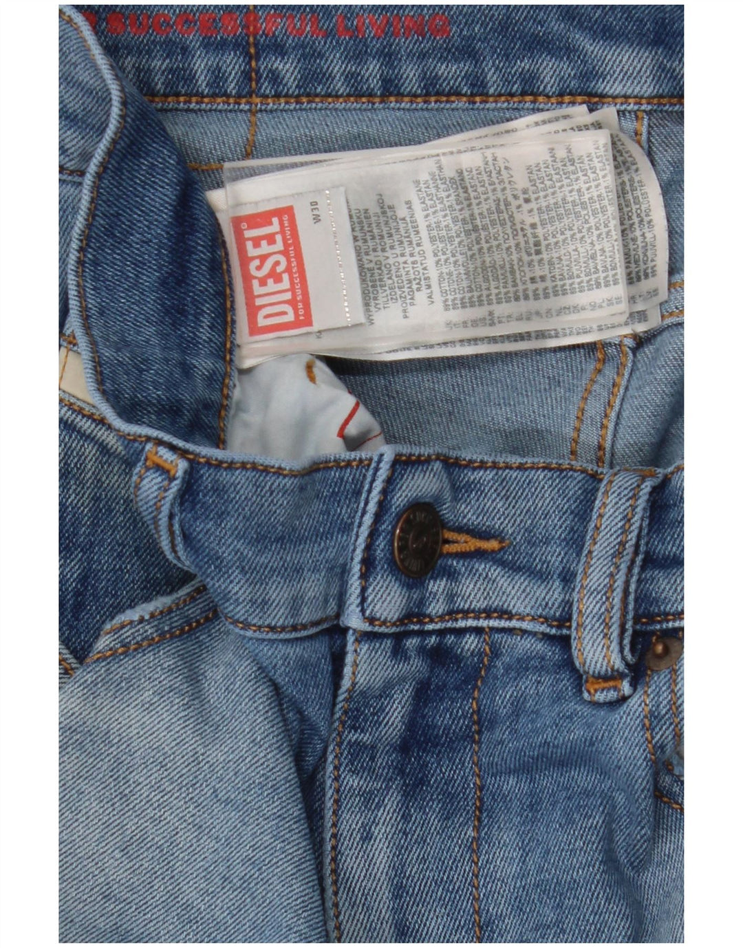 Diesel Herren Skinny Jeans W30 L32 Blaue Baumwolle
