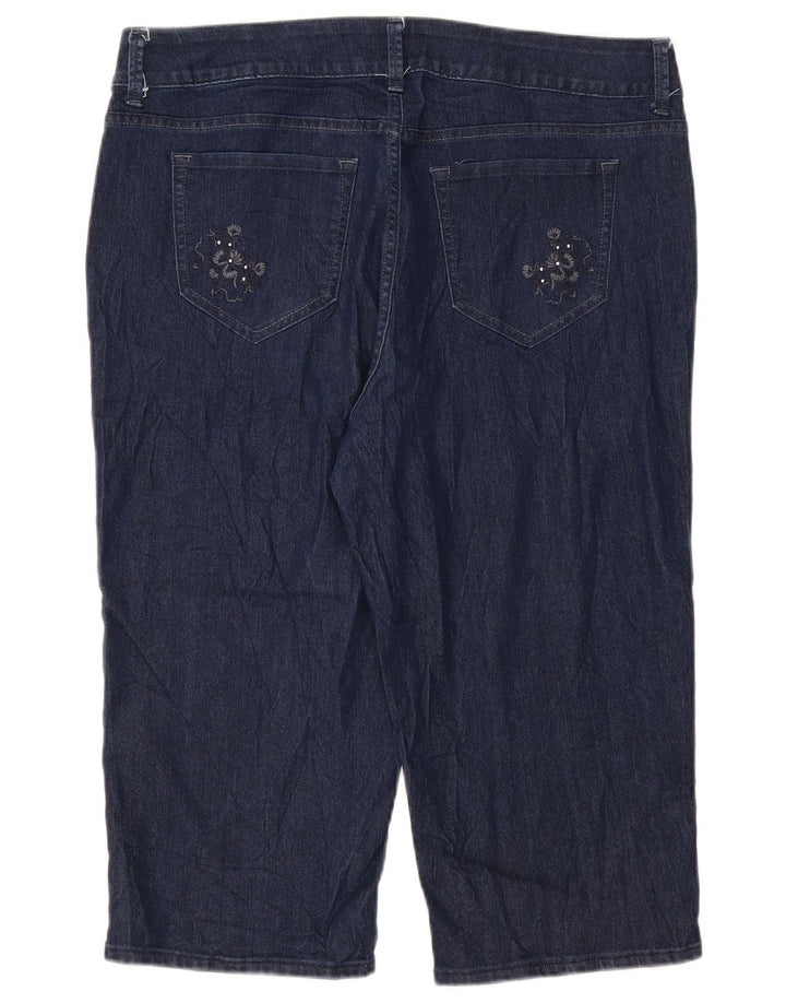 LEE Damen Riders Capri Jeans US 16 2XL W38 L19 Blaue Baumwolle