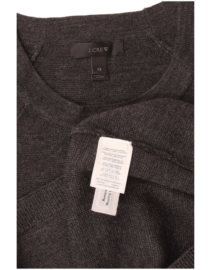 J. CREW Damen-Pullover, übergroß, Rundhalsausschnitt, Gr. 6, XS, Grau