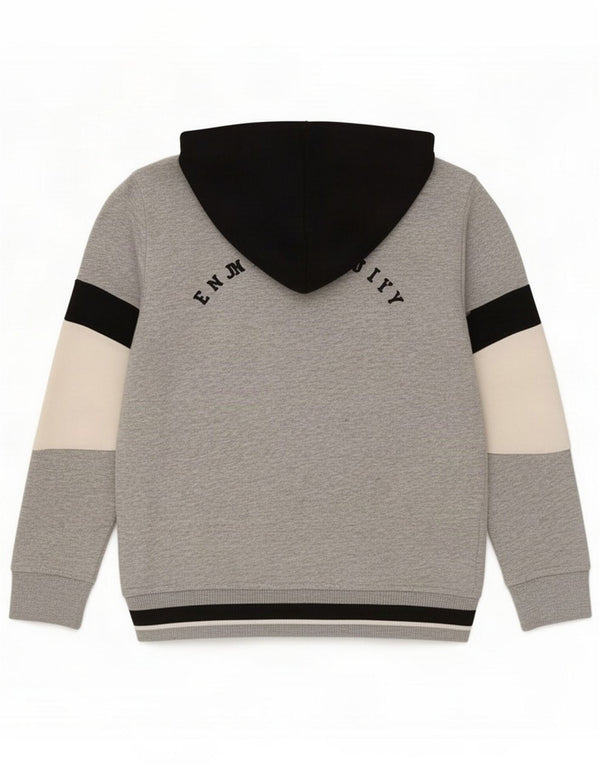 Zara Jungen-Trainingsanzug mit grafischer Kapuze, 9–10 Jahre, Grau, Farbblock