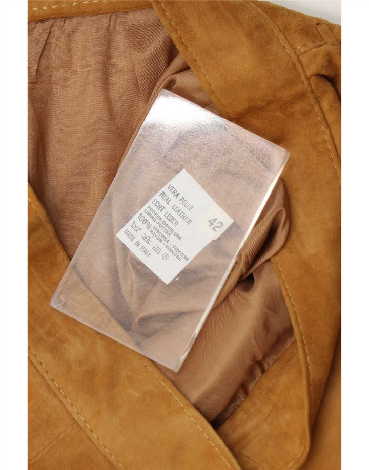 Vintage Damen Wildlederrock IT 42 Medium W28 Beige Leder