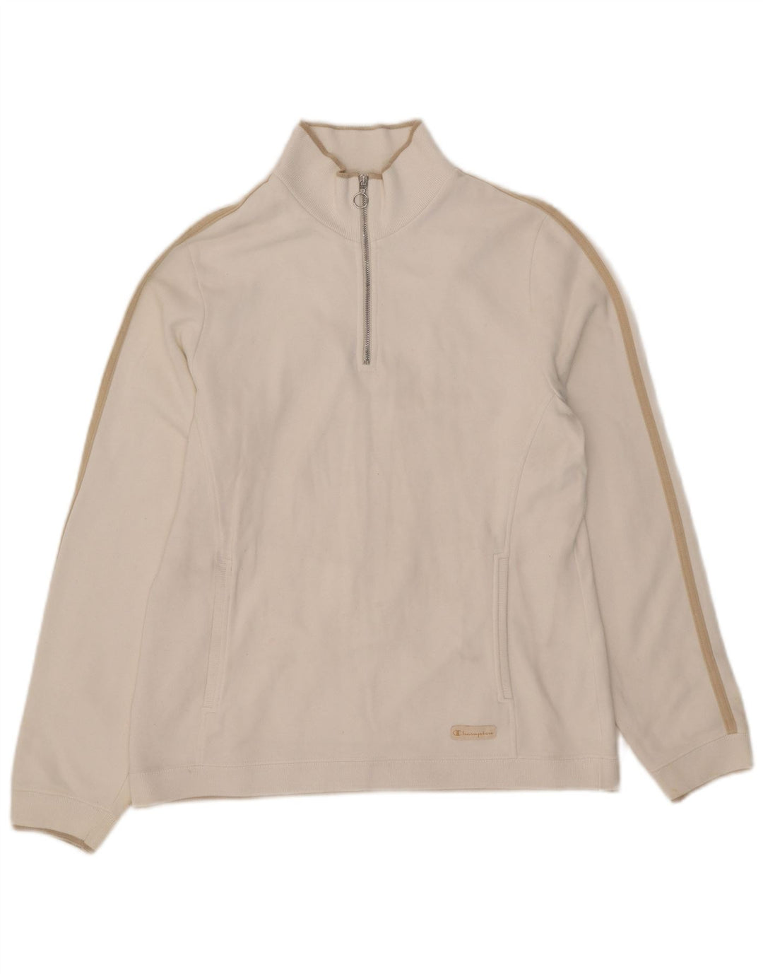 Champion Damen-Sweatshirt mit Reißverschluss am Hals, UK 14, mittelweiße Baumwolle