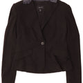 Karen Millen Damen 1-Knopf-Blazerjacke UK 10 Small Schwarze Wolle