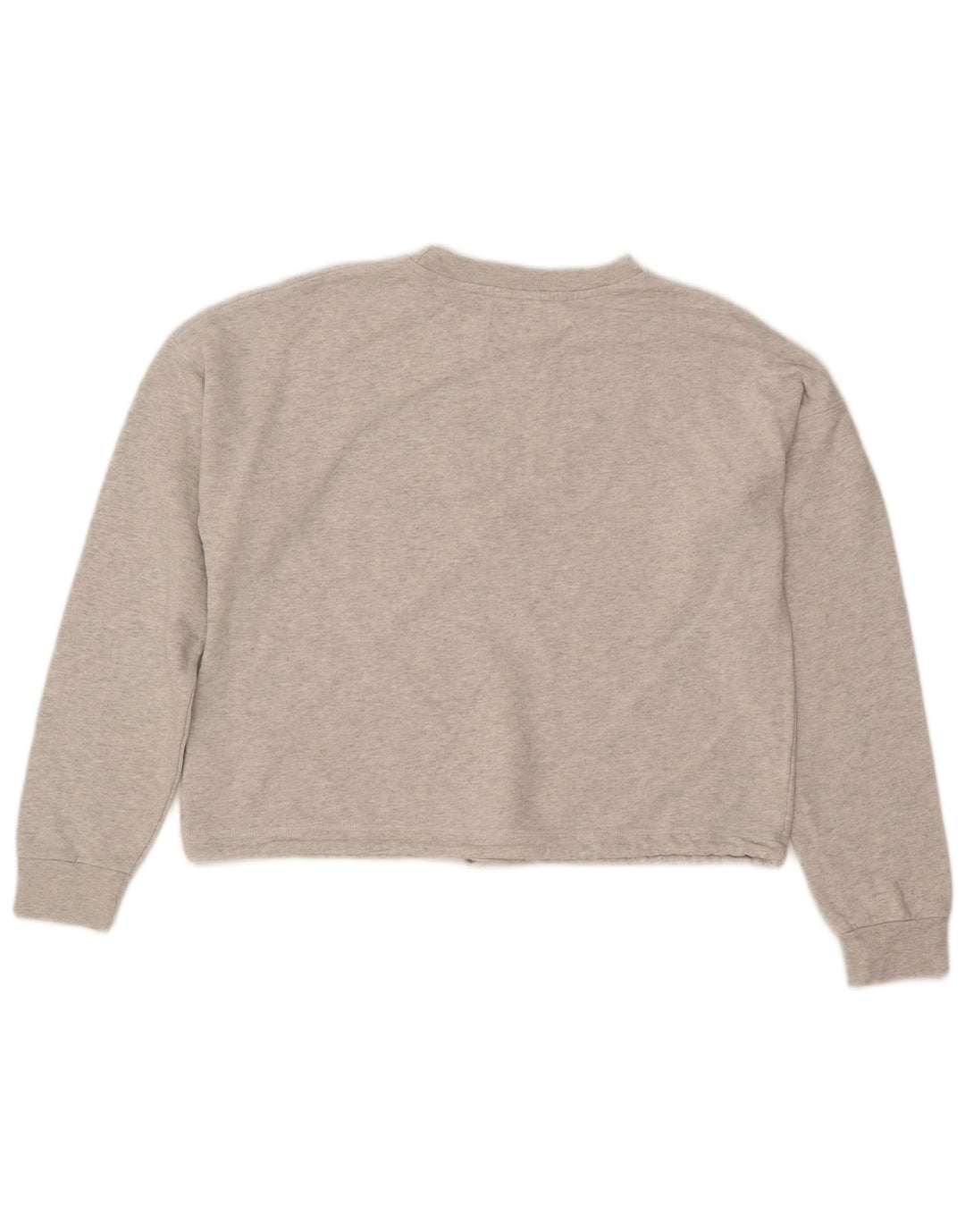 CONVERSE Damen Crop Graphic Sweatshirt Pullover UK 16 Große graue Baumwolle