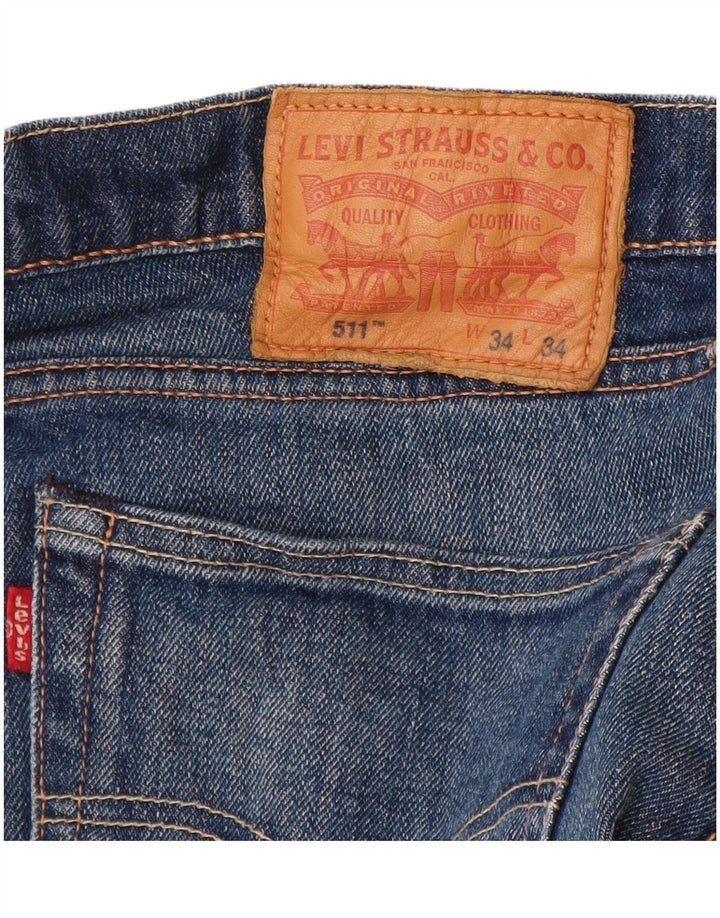 Levi's Herren 511 Slim Jeans W34 L30 Blaue Baumwolle