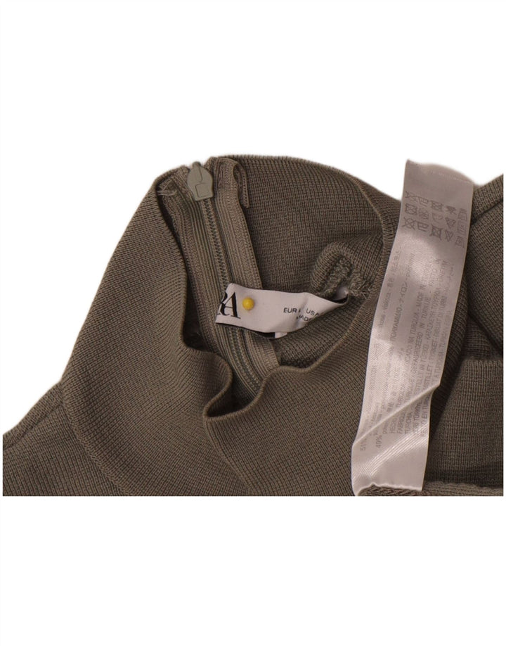 Zara Damen Crop Ärmelloses Blusenoberteil UK 14 Große graue Viskose