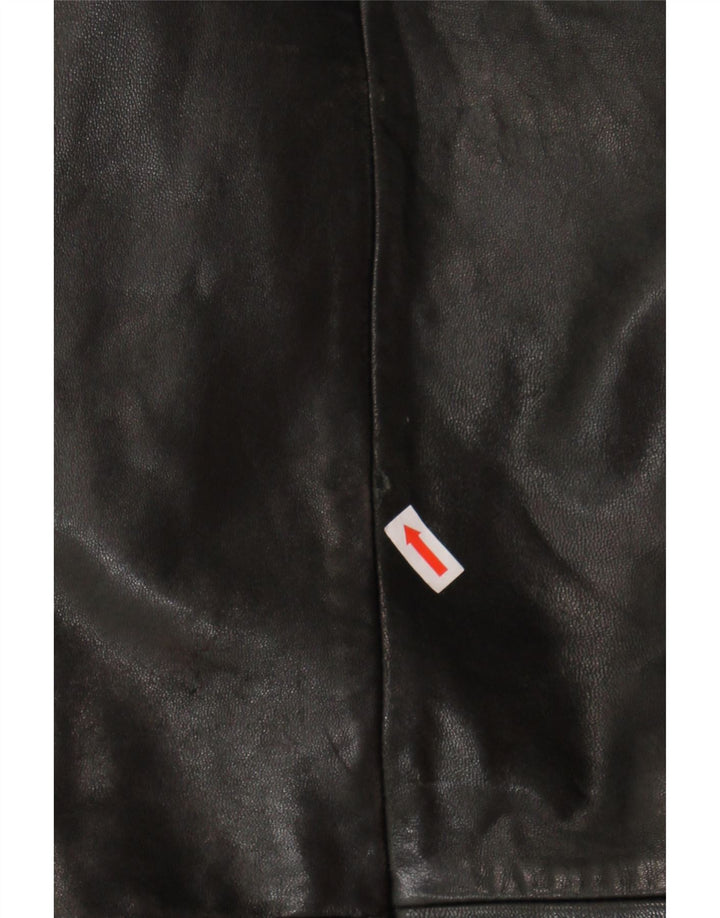 GALLERY Womens Leather Coat UK 16 Large Black Leather Vintage Gallery and Second-Hand Gallery from Messina Hembry 