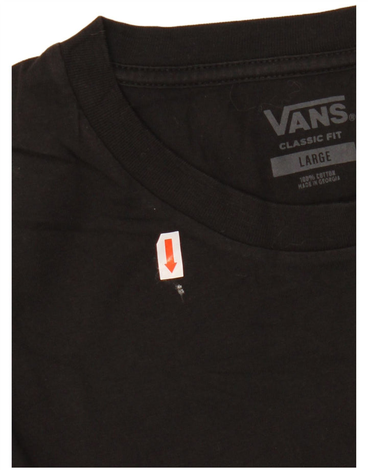 VANS Herren-T-Shirt mit klassischer Passform, groß, aus schwarzer Baumwolle