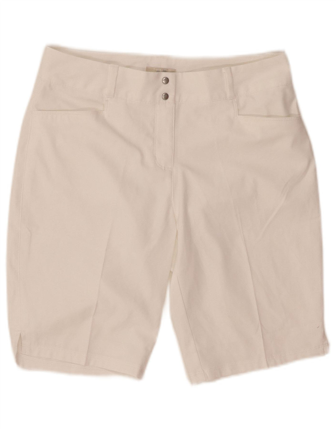 ADIDAS Womens Casual Shorts UK 10 Small W30  White Polyester