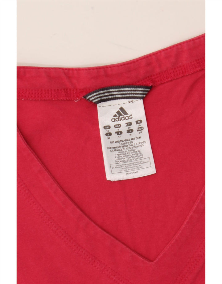 Adidas Damen Weste Top UK 10 Small Rote Baumwolle