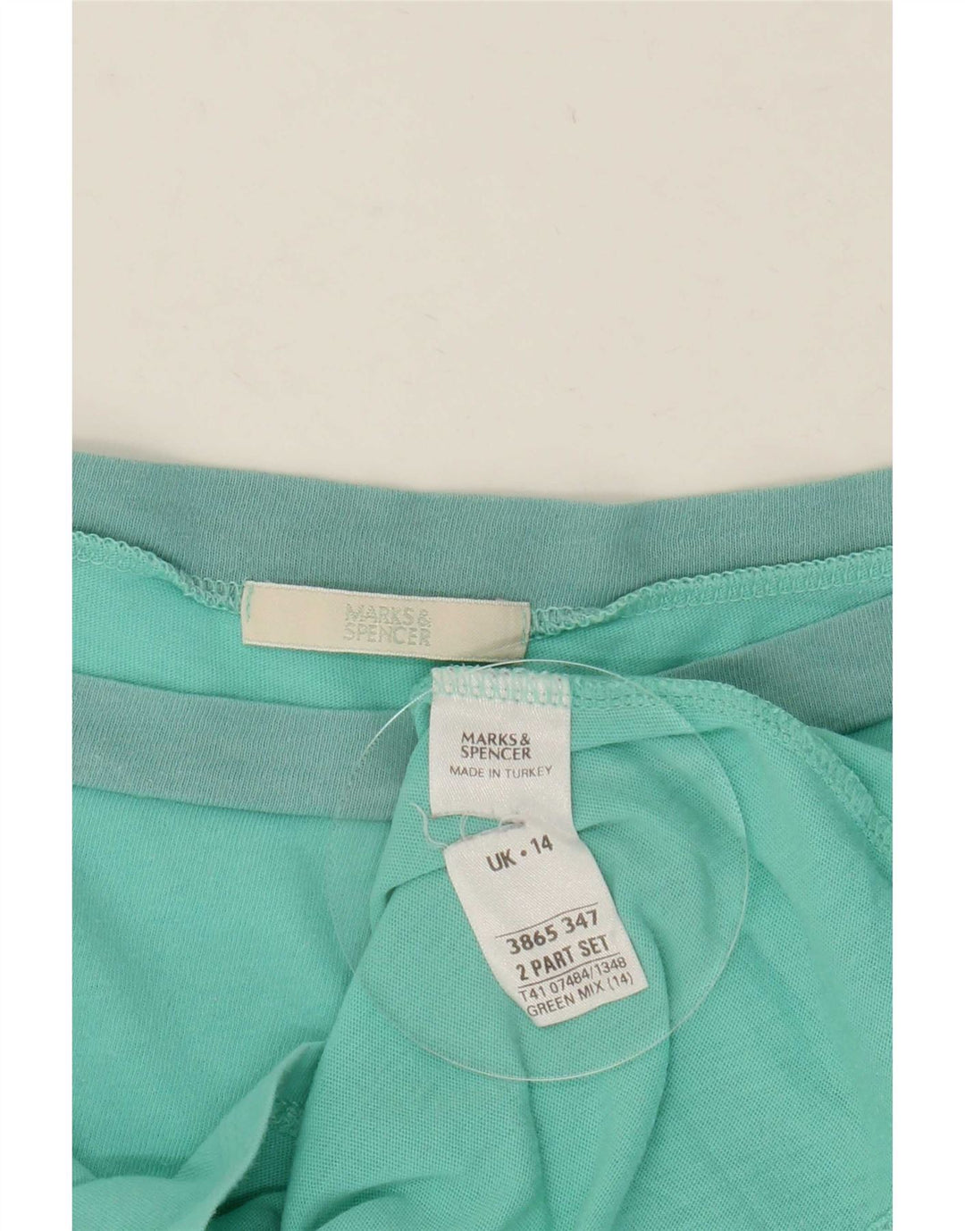 Marks & Spencer Damen Langarm-Schulteroberteil UK 14 Mittelgrün