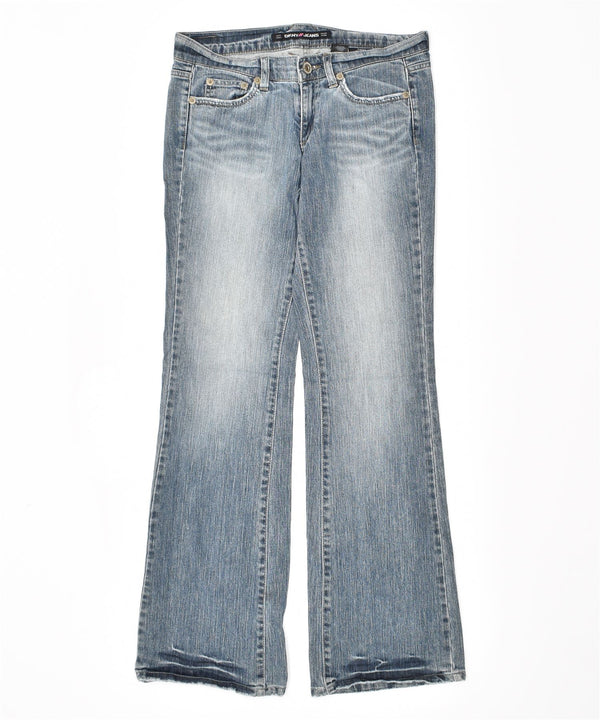 DKNY Damen Time Square Flared Jeans US 9 Large W32 L33 Blaue Baumwolle