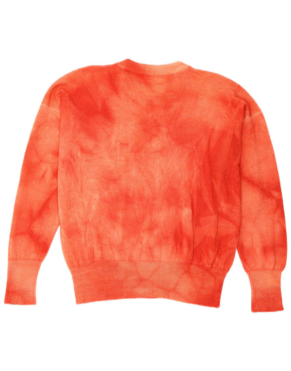 Vintage Damen Rundhalspullover Pullover UK 14 Mittelrosa Batik